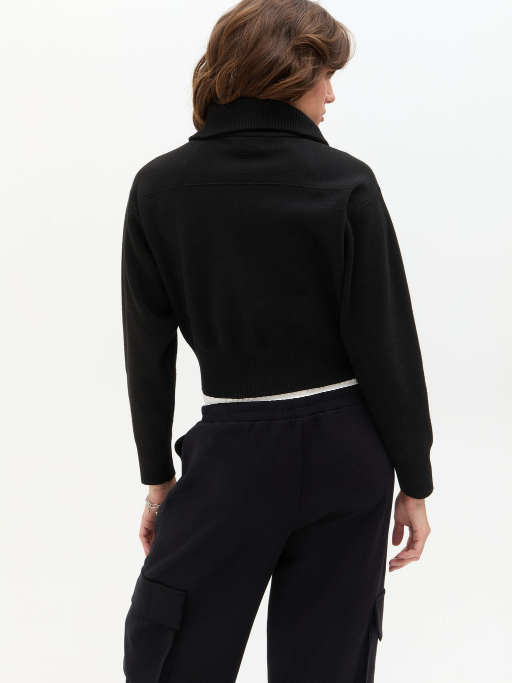 Chamarra Tejida Bomber Negra