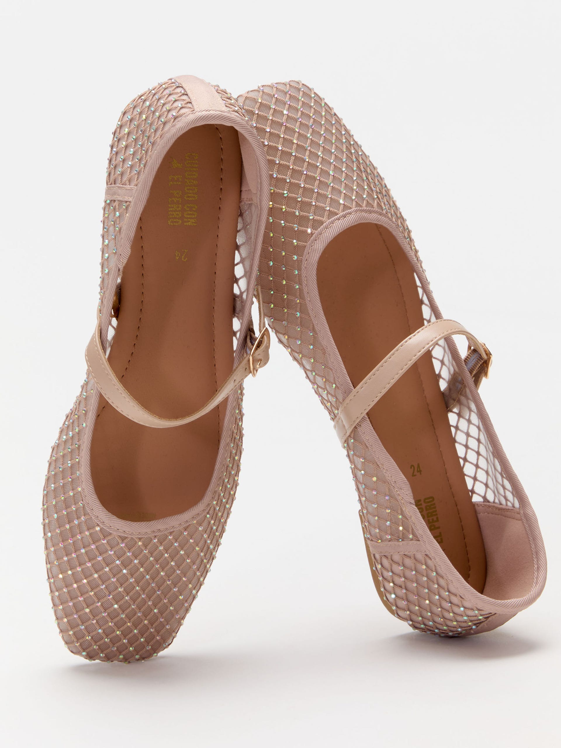 Balerinas Transparentes para Mujer con Brillos Beige
