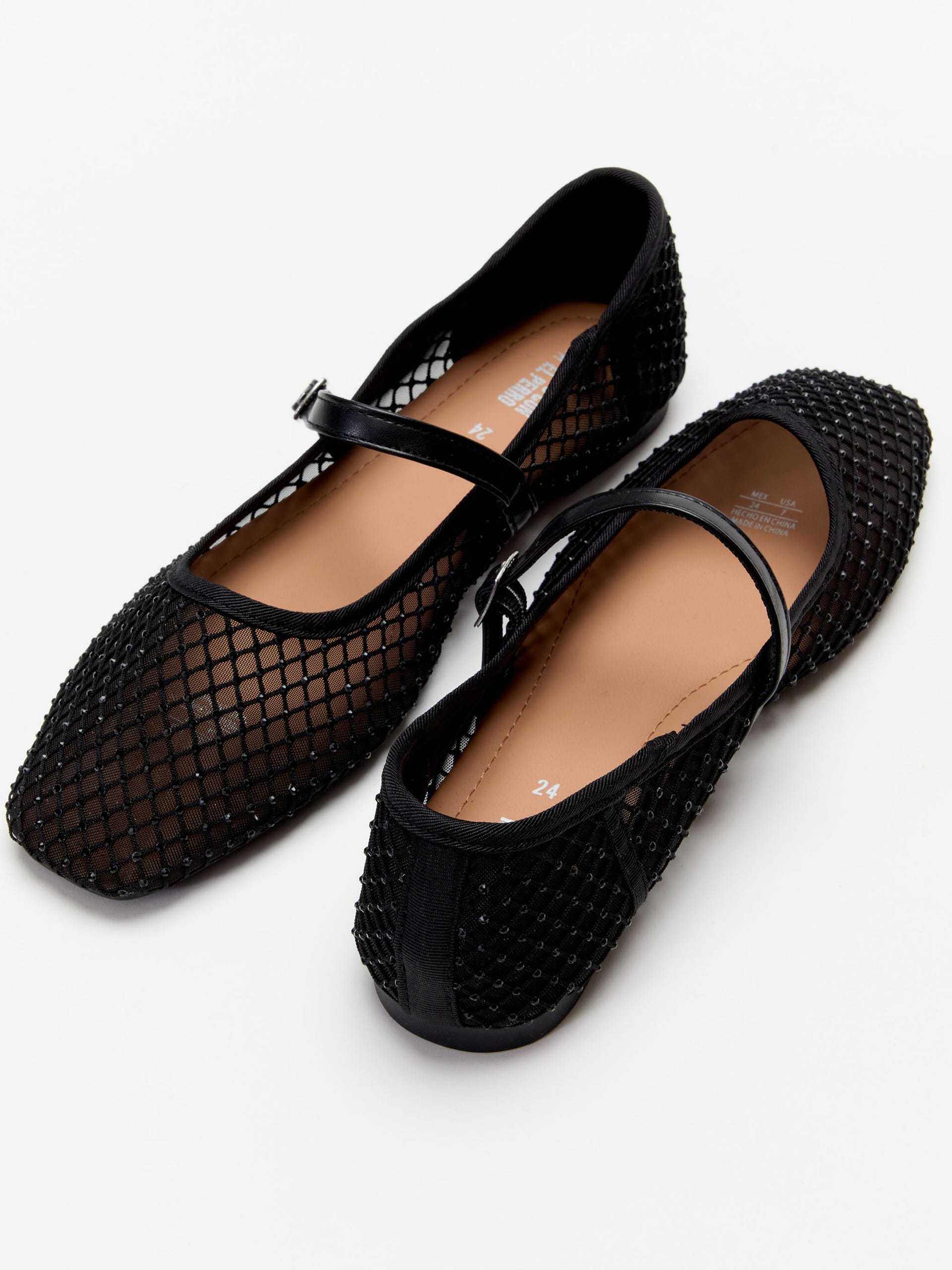 Balerinas Transparentes con Brillos Negras